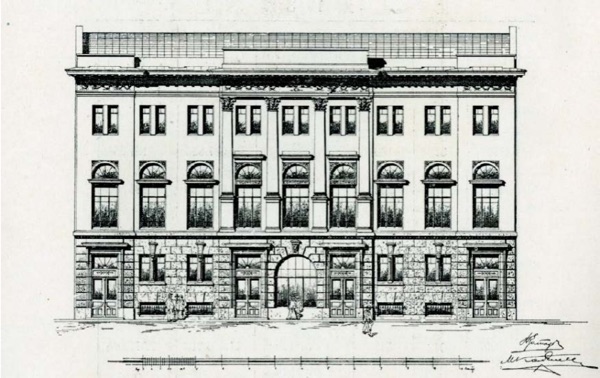Проект главного корпуса здания Телеграфа на Почтамтской 15, 1913